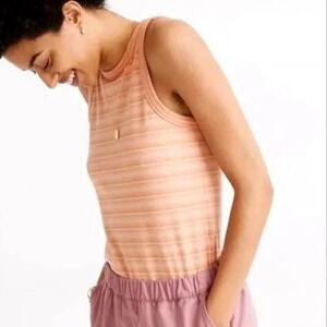 Madewell Striped Orange Westville Tank Top Small S